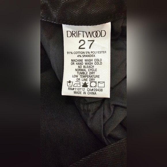 NWT Driftwood Aubrey Women's Jeans Straight Leg Distressed Denim Black Size 27 - Picture 10 of 11